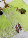 Sr 1695 Faux Georgette With Heavy Embroidery Sequence Work Top With Sharara Dupatta Exporters In India
